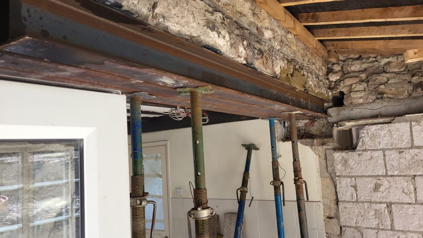 Steel beam installation
